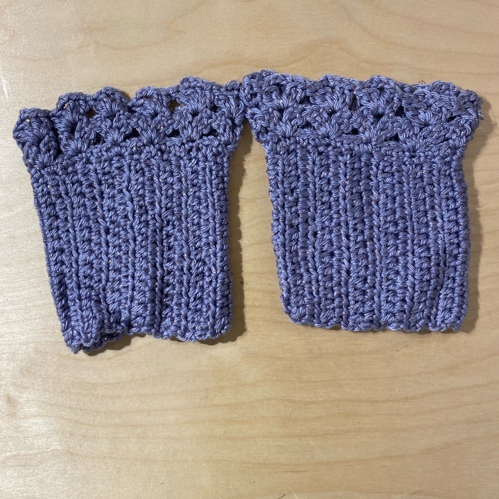 Handmade Purple Crochet Boot Toppers (OT)